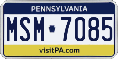 PA license plate MSM7085