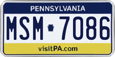 PA license plate MSM7086