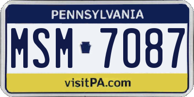 PA license plate MSM7087