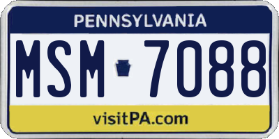 PA license plate MSM7088