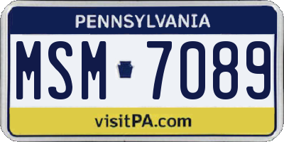 PA license plate MSM7089