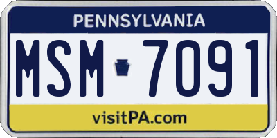 PA license plate MSM7091