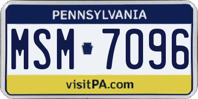 PA license plate MSM7096