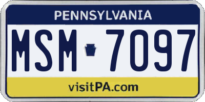 PA license plate MSM7097