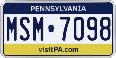 PA license plate MSM7098