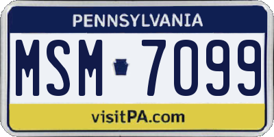 PA license plate MSM7099