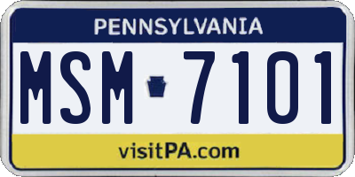 PA license plate MSM7101