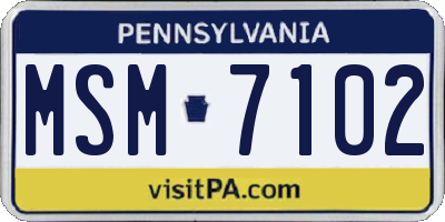 PA license plate MSM7102