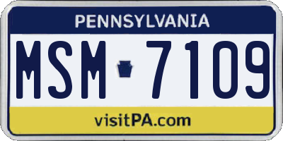 PA license plate MSM7109