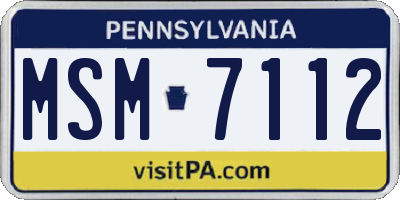 PA license plate MSM7112
