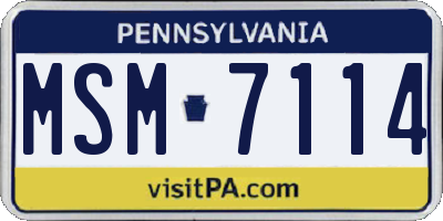 PA license plate MSM7114