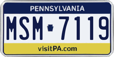 PA license plate MSM7119