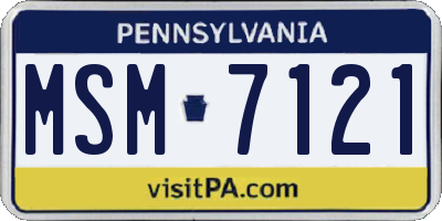 PA license plate MSM7121