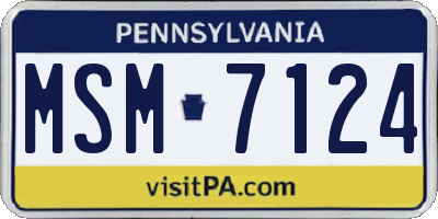 PA license plate MSM7124