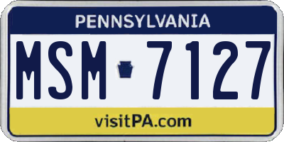 PA license plate MSM7127