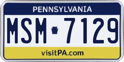PA license plate MSM7129