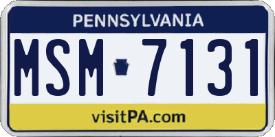 PA license plate MSM7131