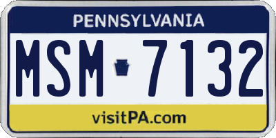PA license plate MSM7132