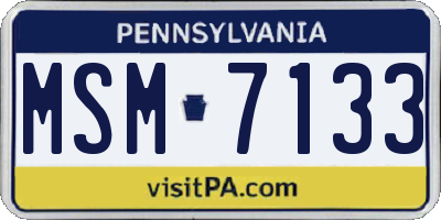 PA license plate MSM7133