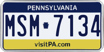 PA license plate MSM7134