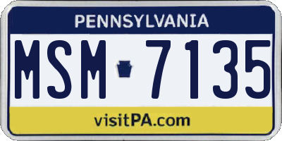 PA license plate MSM7135