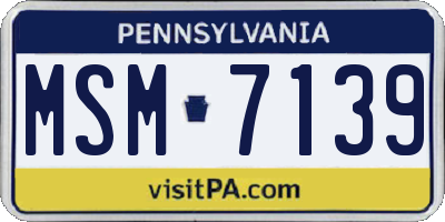 PA license plate MSM7139