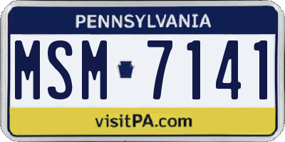 PA license plate MSM7141