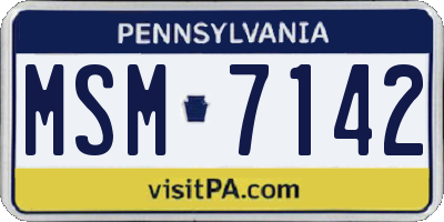 PA license plate MSM7142