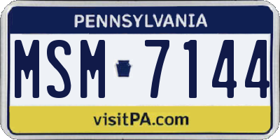PA license plate MSM7144