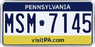 PA license plate MSM7145