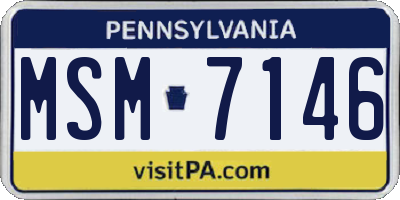 PA license plate MSM7146