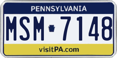 PA license plate MSM7148