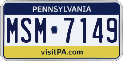 PA license plate MSM7149