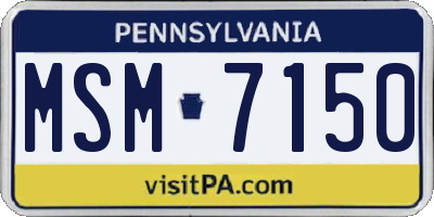 PA license plate MSM7150