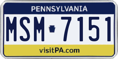 PA license plate MSM7151