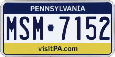 PA license plate MSM7152