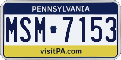 PA license plate MSM7153