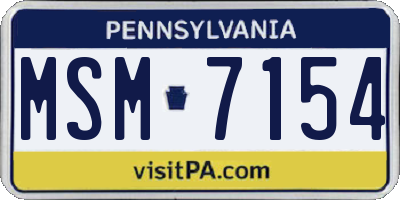 PA license plate MSM7154
