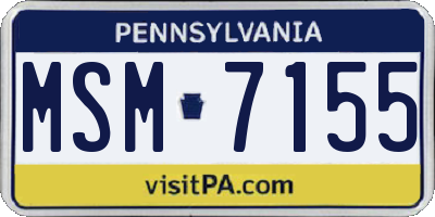 PA license plate MSM7155