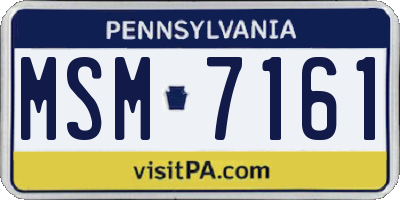 PA license plate MSM7161