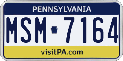 PA license plate MSM7164