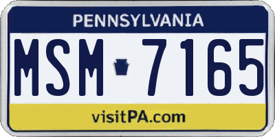 PA license plate MSM7165