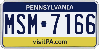 PA license plate MSM7166