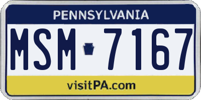 PA license plate MSM7167
