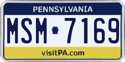 PA license plate MSM7169