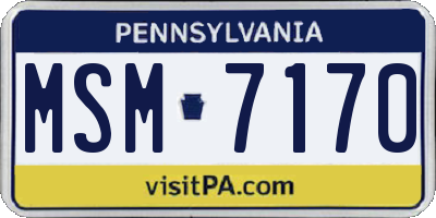 PA license plate MSM7170
