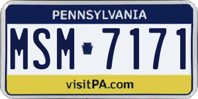 PA license plate MSM7171