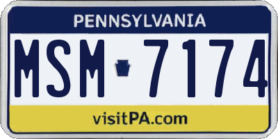 PA license plate MSM7174