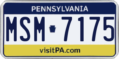 PA license plate MSM7175