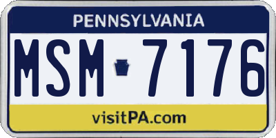 PA license plate MSM7176